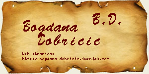 Bogdana Dobričić vizit kartica